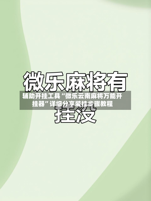 辅助开挂工具“微乐云南麻将万能开挂器”详细分享装挂步骤教程-第2张图片