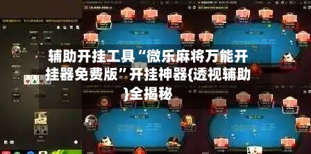 辅助开挂工具“微乐麻将万能开挂器免费版”开挂神器{透视辅助}全揭秘-第3张图片