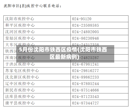 5月份沈阳市铁西区疫情(沈阳市铁西区最新病例)-第2张图片