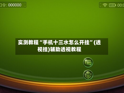 实测教程“手机十三水怎么开挂”(透视挂)辅助透视教程-第2张图片