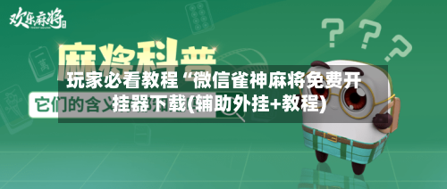 玩家必看教程“微信雀神麻将免费开挂器下载(辅助外挂+教程)-第2张图片