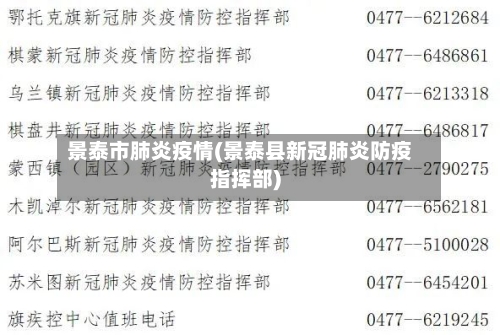 景泰市肺炎疫情(景泰县新冠肺炎防疫指挥部)-第2张图片