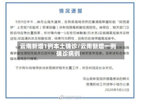 云南新增1例本土确诊/云南新增一例确诊病例-第2张图片