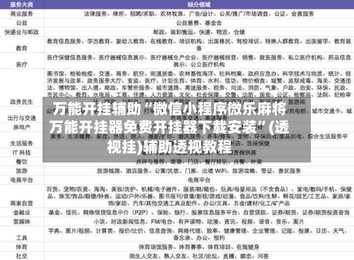 万能开挂辅助“微信小程序微乐麻将万能开挂器免费开挂器下载安装”(透视挂)辅助透视教程-第2张图片