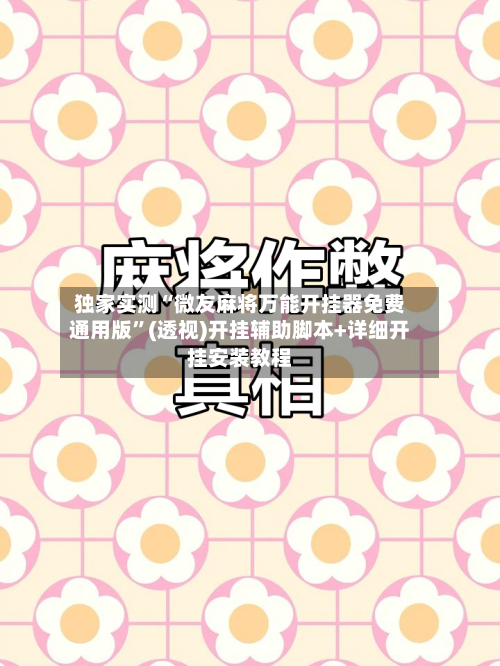 独家实测“微友麻将万能开挂器免费通用版”(透视)开挂辅助脚本+详细开挂安装教程-第2张图片