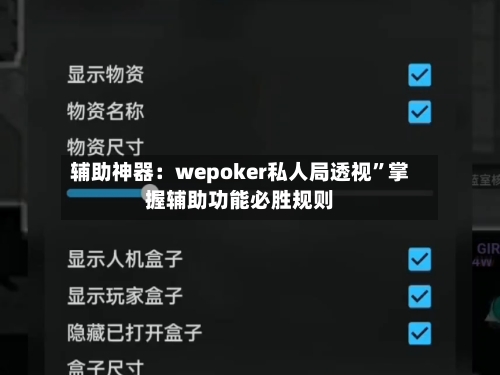 辅助神器：wepoker私人局透视”掌握辅助功能必胜规则-第1张图片