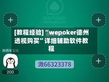 [教程经验]“wepoker德州透视购买	”详细辅助软件教程-第1张图片