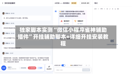 独家脚本实测“微信小程序雀神辅助插件”开挂辅助脚本+详细开挂安装教程-第1张图片