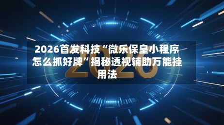 2026首发科技“微乐保皇小程序怎么抓好牌”揭秘透视辅助万能挂用法-第3张图片