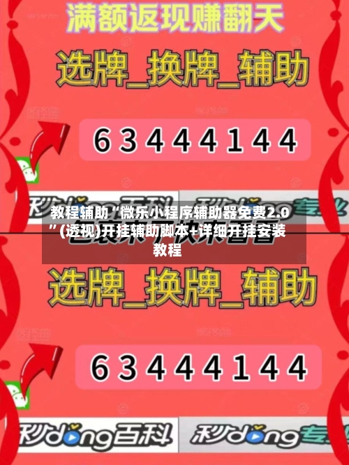 教程辅助“微乐小程序辅助器免费2.0	”(透视)开挂辅助脚本+详细开挂安装教程-第2张图片