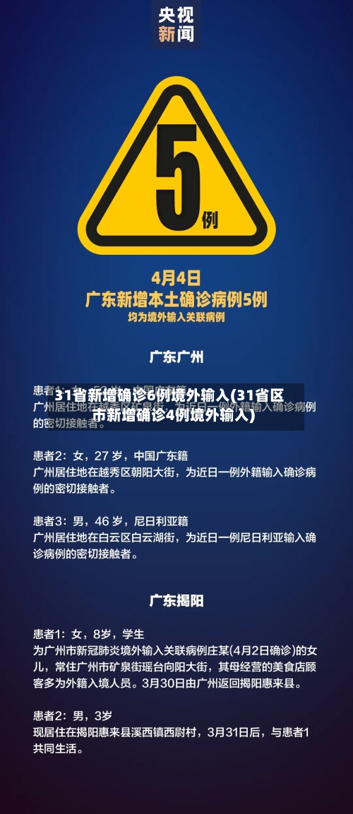 31省新增确诊6例境外输入(31省区市新增确诊4例境外输入)-第1张图片