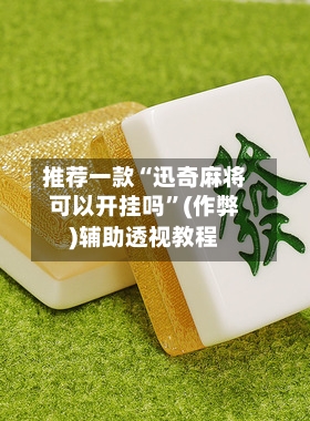 推荐一款“迅奇麻将可以开挂吗”(作弊)辅助透视教程-第2张图片
