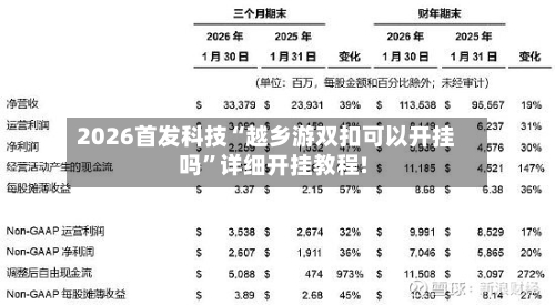 2026首发科技“越乡游双扣可以开挂吗”详细开挂教程!-第1张图片