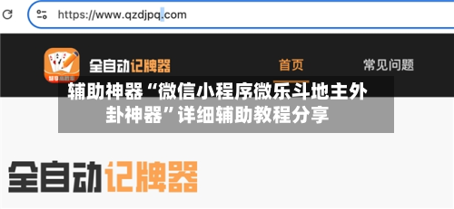 辅助神器“微信小程序微乐斗地主外卦神器”详细辅助教程分享-第1张图片