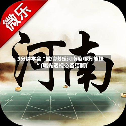 3分钟学会“微信微乐河南麻将万能挂”(曝光透视必备猫腻)-第3张图片