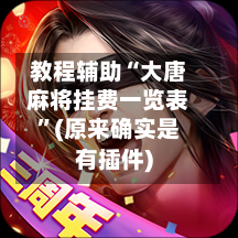 教程辅助“大唐麻将挂费一览表”(原来确实是有插件)-第1张图片
