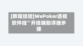 [教程经验]WePoker透视软件挂	”开挂辅助详细步骤-第1张图片