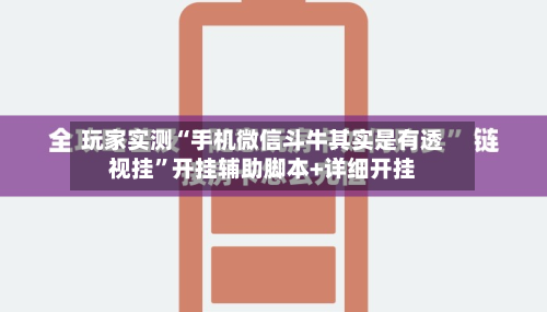 玩家实测“手机微信斗牛其实是有透视挂	”开挂辅助脚本+详细开挂-第1张图片