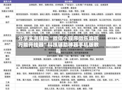 分享实测辅助“微信小程序微乐麻将万能开挂器”科技辅助神器手机版教程-第3张图片