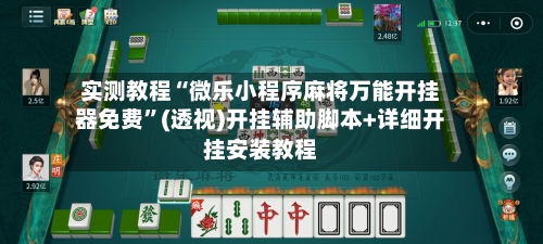 实测教程“微乐小程序麻将万能开挂器免费”(透视)开挂辅助脚本+详细开挂安装教程-第1张图片