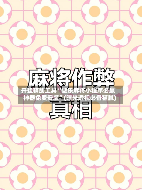 开挂辅助工具“微乐麻将小程序必赢神器免费安装”(曝光透视必备猫腻)-第1张图片