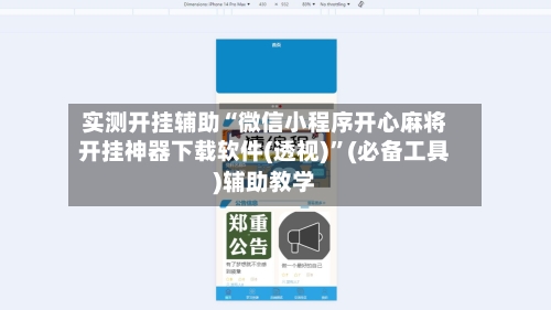 实测开挂辅助“微信小程序开心麻将开挂神器下载软件(透视)”(必备工具)辅助教学-第1张图片