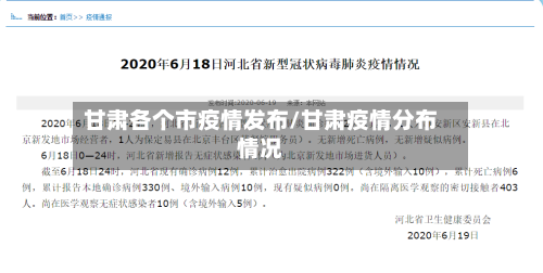 甘肃各个市疫情发布/甘肃疫情分布情况-第2张图片