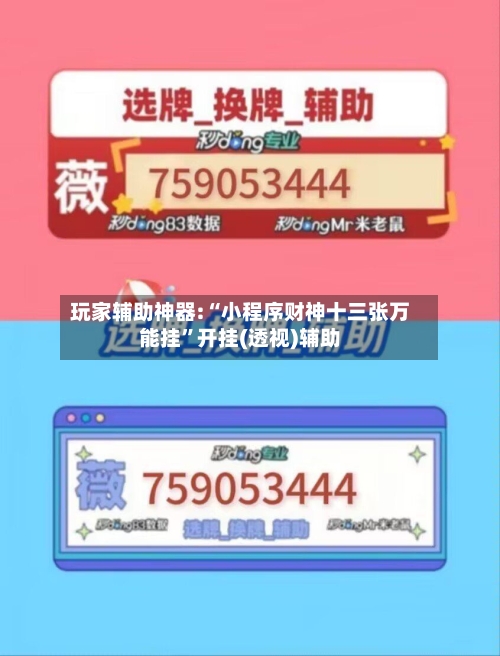 玩家辅助神器:“小程序财神十三张万能挂	”开挂(透视)辅助-第2张图片