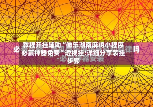 教程开挂辅助“微乐湖南麻将小程序必赢神器免费”透视挂!详细分享装挂步骤-第3张图片