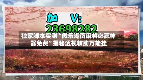 独家脚本实测“微乐湖南麻将必赢神器免费”揭秘透视辅助万能挂-第1张图片