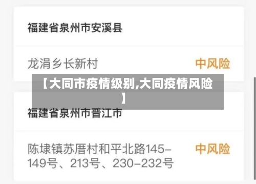 【大同市疫情级别,大同疫情风险】-第2张图片