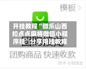 开挂教程“微乐山西扣点点麻将微信小程序挂”分享用挂教程-第2张图片