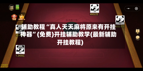 辅助教程“真人天天麻将原来有开挂神器”(免费)开挂辅助教学(最新辅助开挂教程)-第2张图片