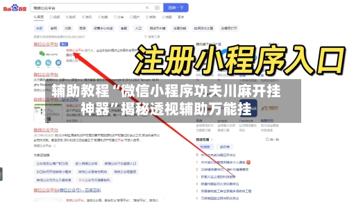辅助教程“微信小程序功夫川麻开挂神器”揭秘透视辅助万能挂-第3张图片