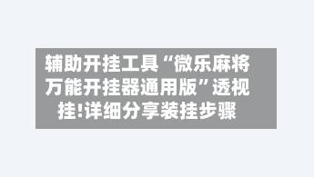 辅助开挂工具“微乐麻将万能开挂器通用版	”透视挂!详细分享装挂步骤-第2张图片