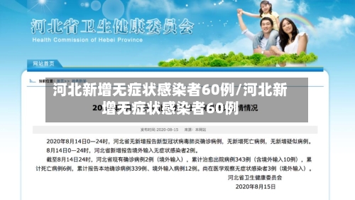 河北新增无症状感染者60例/河北新增无症状感染者60例-第1张图片