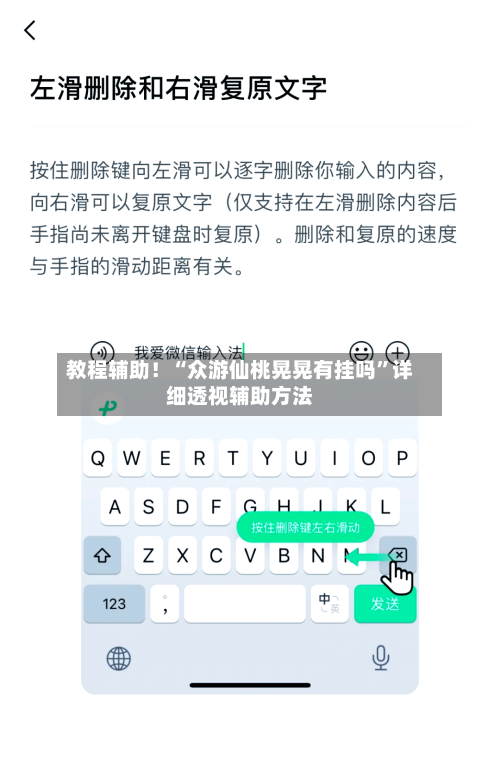 教程辅助！“众游仙桃晃晃有挂吗	”详细透视辅助方法-第2张图片