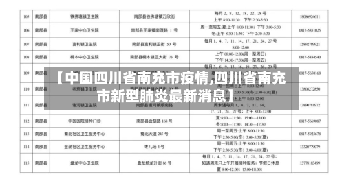 【中国四川省南充市疫情,四川省南充市新型肺炎最新消息】-第1张图片