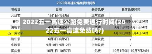 2022五一高速公路免费通行时间(2022五一高速免费吗?)-第3张图片