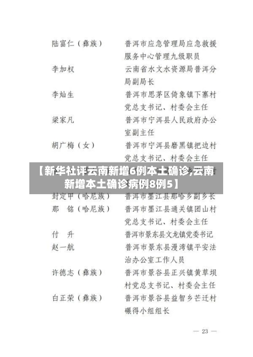 【新华社评云南新增6例本土确诊,云南新增本土确诊病例8例5】-第1张图片