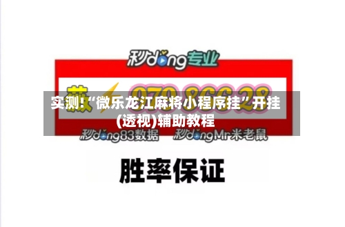 实测!“微乐龙江麻将小程序挂”开挂(透视)辅助教程-第2张图片