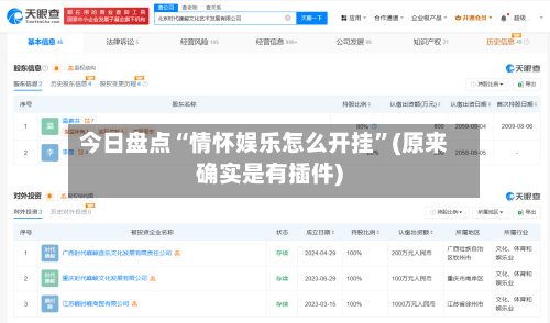 今日盘点“情怀娱乐怎么开挂	”(原来确实是有插件)-第3张图片