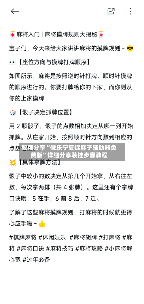 教程分享“微乐宁夏捉麻子辅助器免费版	”详细分享装挂步骤教程-第2张图片