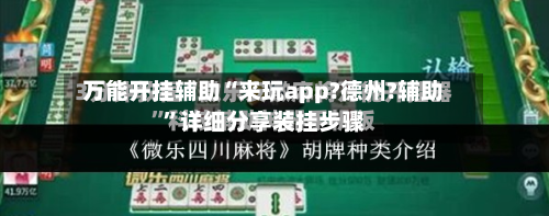 万能开挂辅助“来玩app?德州?辅助”详细分享装挂步骤-第2张图片