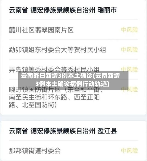 云南昨日新增3例本土确诊(云南新增3例本土确诊病例行动轨迹)-第1张图片