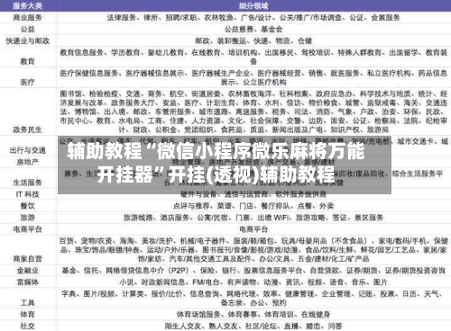 辅助教程“微信小程序微乐麻将万能开挂器”开挂(透视)辅助教程-第1张图片