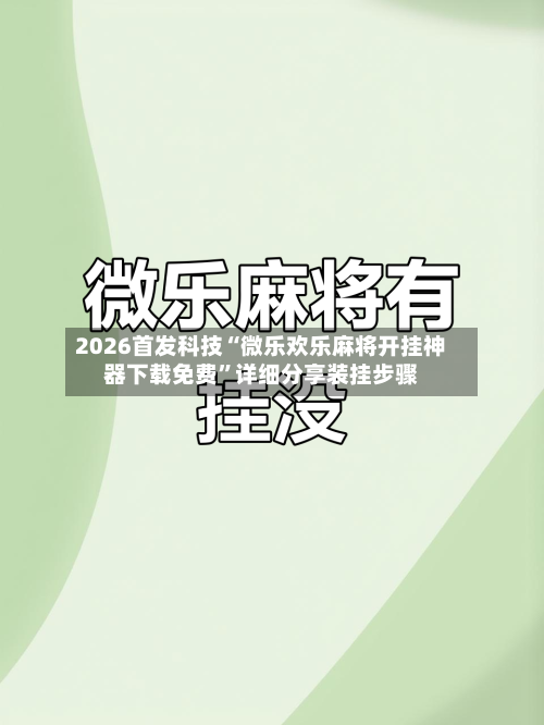 2026首发科技“微乐欢乐麻将开挂神器下载免费	”详细分享装挂步骤-第2张图片