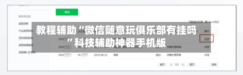 教程辅助“微信随意玩俱乐部有挂吗	”科技辅助神器手机版-第2张图片