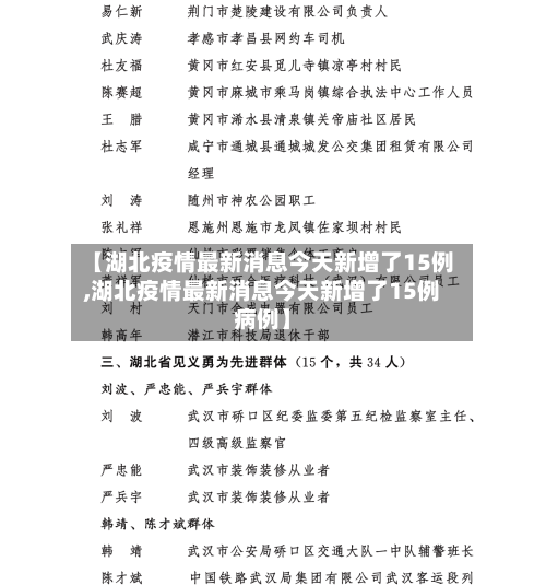 【湖北疫情最新消息今天新增了15例,湖北疫情最新消息今天新增了15例病例】-第3张图片