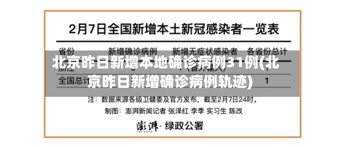 北京昨日新增本地确诊病例31例(北京昨日新增确诊病例轨迹)-第2张图片